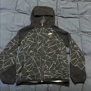 Nike Kids Black Geometric Zip Hoodie